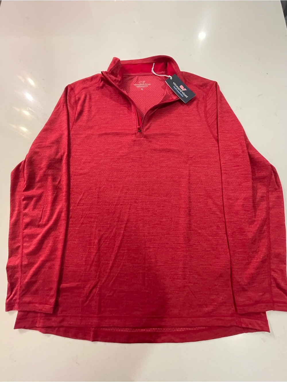 NWT Vineyard Vines Performance 1/4 Zip XL Red